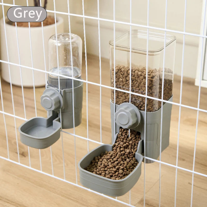 Automatic Pet Feeder Waterer Dog Cat Hanging Cage Bowl，Suitable for Small Puppy Cat Rabbit Food Container Dispenser Bowl