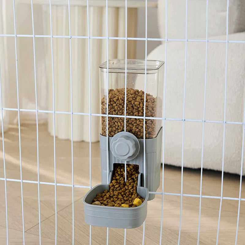 Automatic Pet Feeder Waterer Dog Cat Hanging Cage Bowl，Suitable for Small Puppy Cat Rabbit Food Container Dispenser Bowl